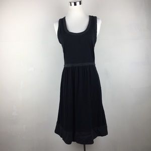 J Crew Black Sleeveless Dress Scoop Neck Fit Flare